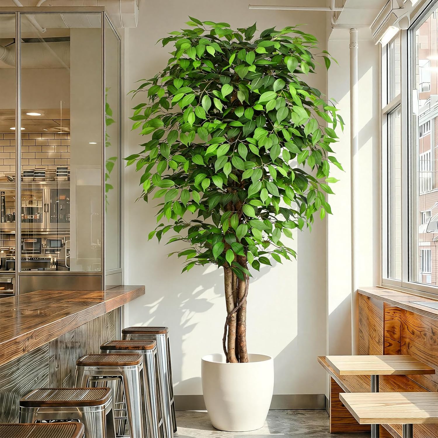 Árbol de Ficus Artificial Real - Ficus Lyrata Tree reseña y precio