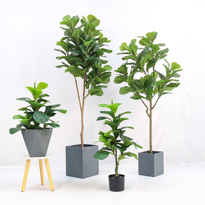 Ficus Lyrata Tree - Planta artificial en maceta de plástico,